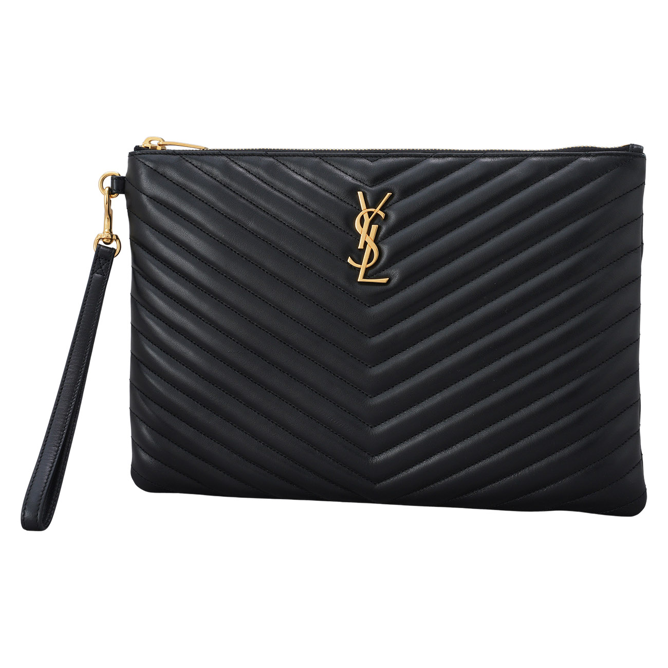 YVES SAINT LAURENT(USED)생로랑 559193 모노그램 쉐브론 클러치